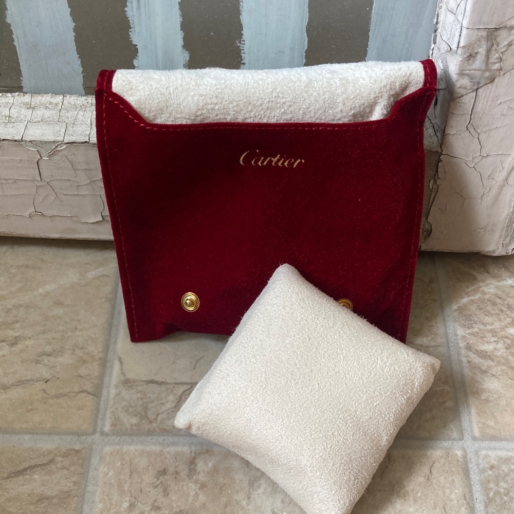 Cartier Red Velvet Pouch with Cream Interior